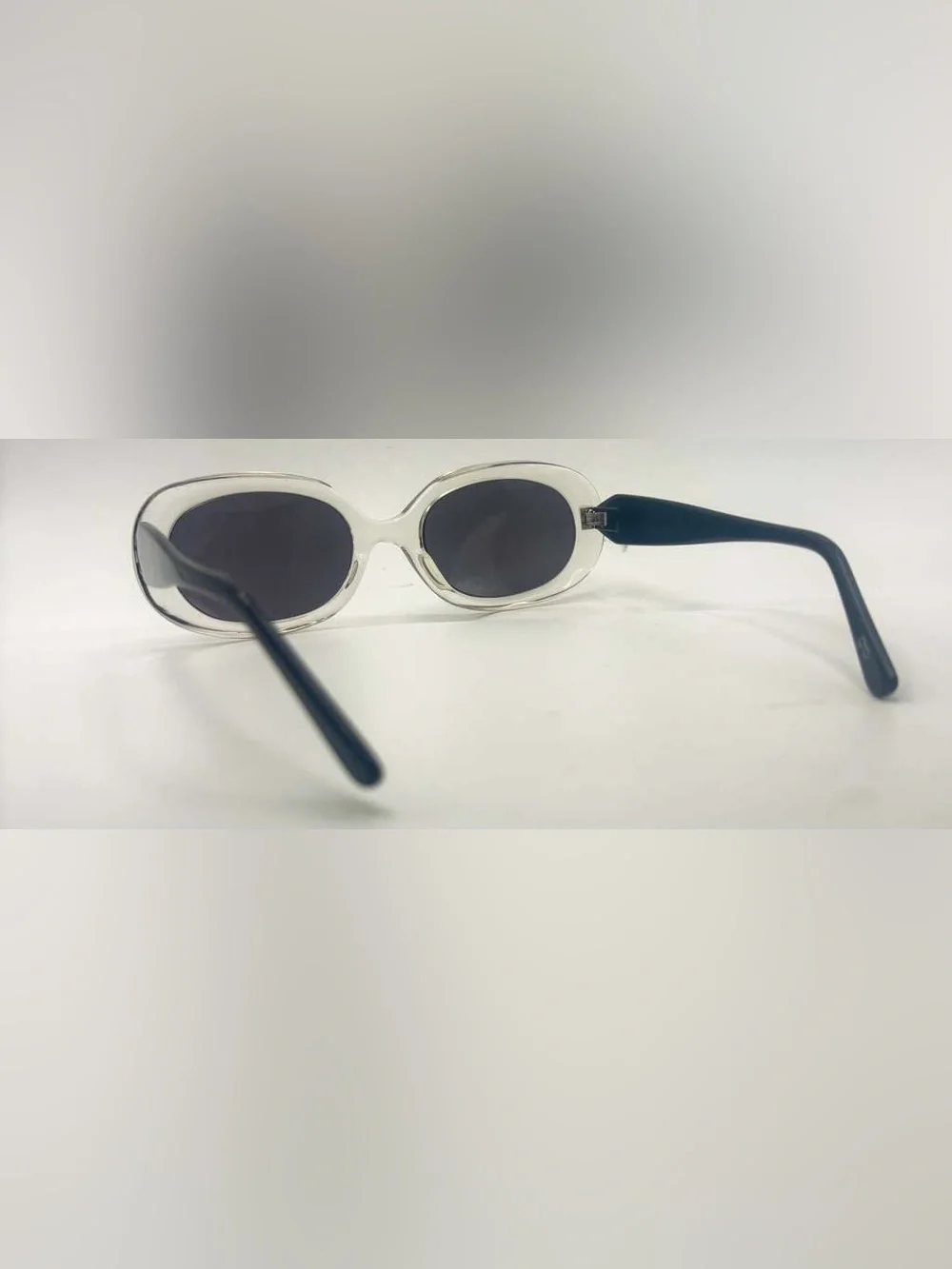 Black Translucent Oval Sunglasses Frames Only